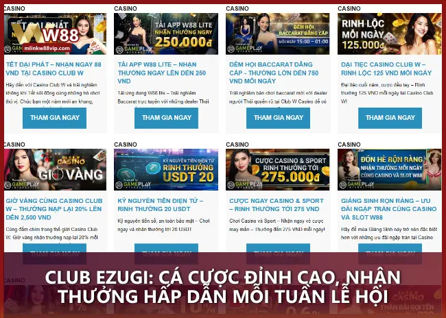 CLUB EZUGI: Cá cược đỉnh cao, nhận thưởng hấp dẫn mỗi tuần lễ hội