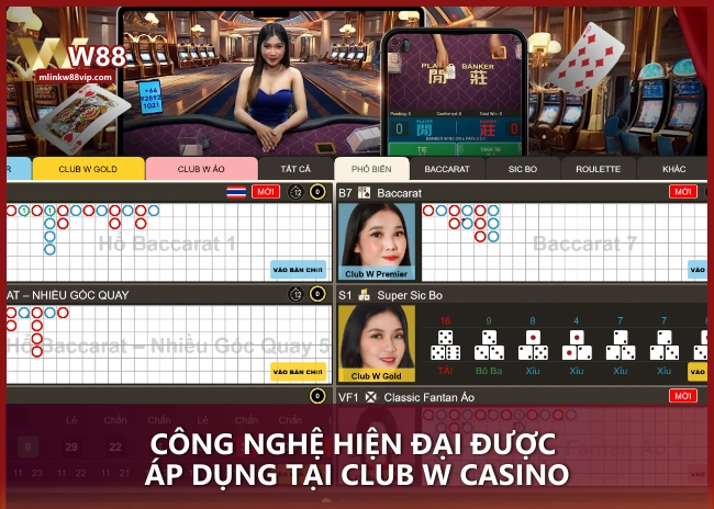 Công nghệ hiện đại được áp dụng tại CLUB W CASINO