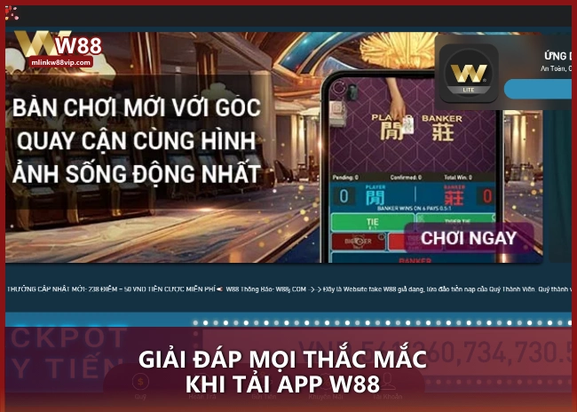 Giải đáp mọi thắc mắc khi tải app W88