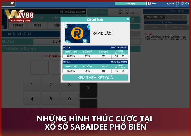 Những hình thức cược tại Xổ Số SABAIDEE W88 phổ biến